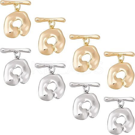 8 Sets 2 Colors Brass Toggle Clasps KK-CA0003-26-1