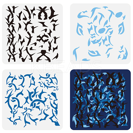 3Pcs 3 Styles PET Hollow Out Drawing Painting Stencils DIY-WH0394-0315-1