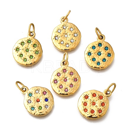 304 Stainless Steel Rhinestone Pendants STAS-R159-54G-1