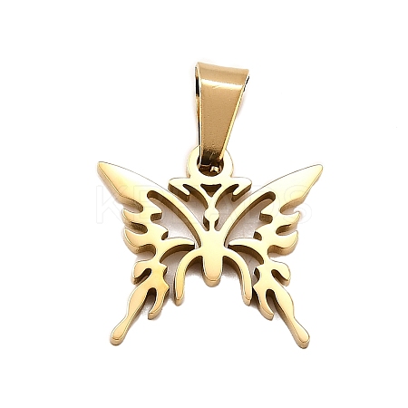 Butterfly 304 Stainless Steel Pendants STAS-M121-12G-1