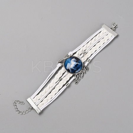 Alloy Glass Multi-strand Bracelets BJEW-WH0011-10B-1