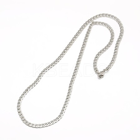 Tarnish Resistant 304 Stainless Steel Curb Chain/Twisted Chain Necklace Making LS-STAS-A028-N109P-1