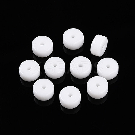 Opaque Solid Color Glass Beads GLAA-N007-6x3mm-A10-1