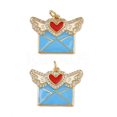 Brass Micro Pave Cubic Zirconia Pendants KK-L241-04G-1
