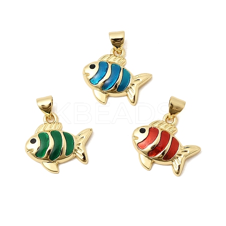 Brass Enamel Pendants KK-H267-116B-1