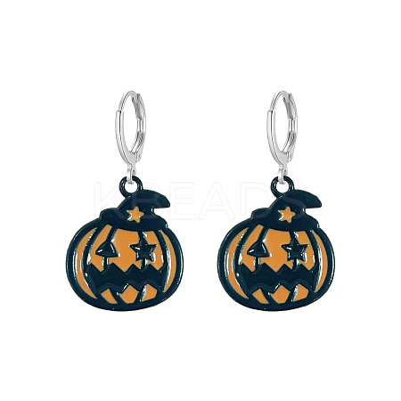 Halloween Alloy Enamel Hoop Earrings FS-WG6BEC1-02-1