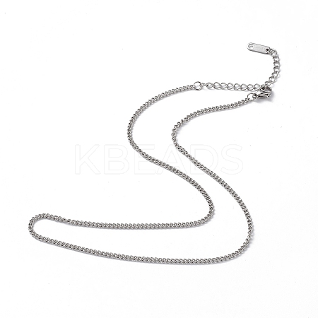 Non-Tarnish 304 Stainless Steel Curb Chain Necklace for Men Women NJEW-K245-015A-1