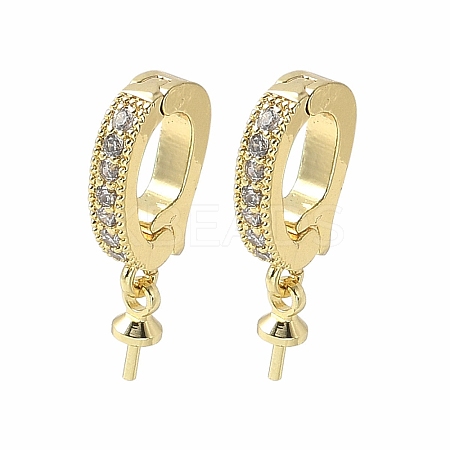 Brass Micro Pave Cubic Zirconia Pendants Bails KK-D324-21G-1