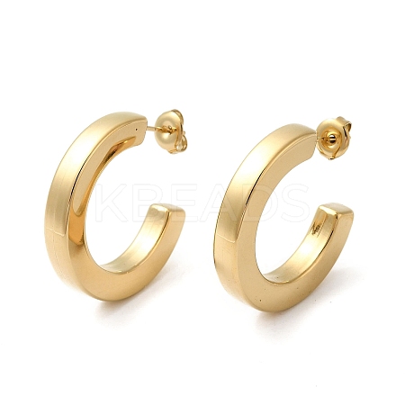 304 Stainless Steel C Shaped Stud Earrings EJEW-Q781-13G-1