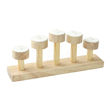 High and Low 5-Slot Wood Ring Display Riser Racks ST-CJ0034-04-1