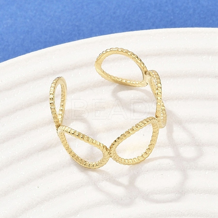 304 Stainless Steel Cuff Rings RJEW-D332-08G-1