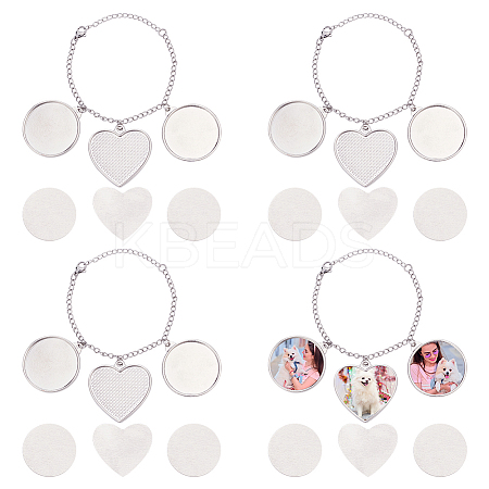 4Pcs 304 Stainless Steel and Brass Bracelets Making BJEW-PH01793-1