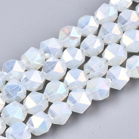 Electroplate Glass Beads Strands X-EGLA-T019-07A-1