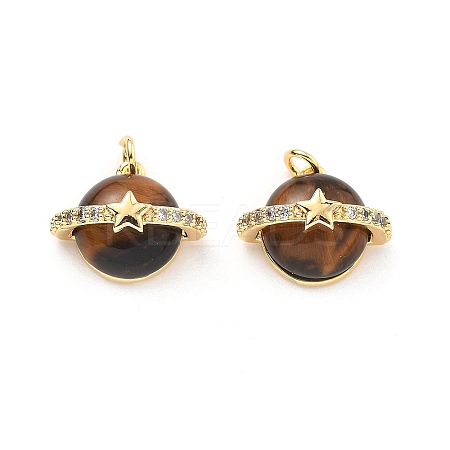 Natural Tiger Eye Pendants KK-B129-13G-01-1