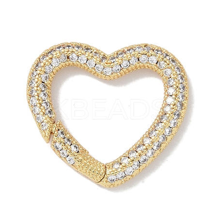 Rack Plating Brass Micro Pave Cubic Zirconia Twister Clasps KK-NH0002-10G-01-1