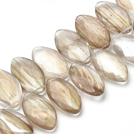 Synthetic Gold Rutilated Quartz Beads Strands G-S273-12-1