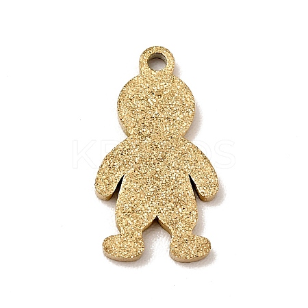 304 Stainless Steel Textured Pendants Ion Plating(IP) STAS-J040-09B-G-1