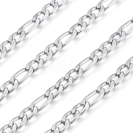 304 Stainless Steel Figaro Chains CHS-M001-04P-1