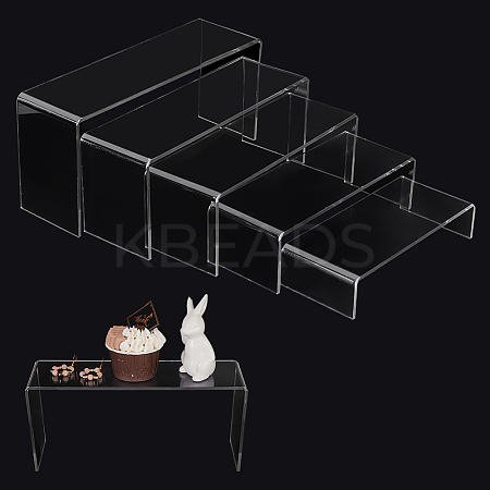 5Pcs 5 Styles U-shape Acrylic Shoes Display Stand Risesrs ODIS-WR0001-01-1