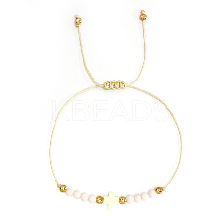 Bohemian Style Glass Braided Beads Bracelets EW0556-7-1