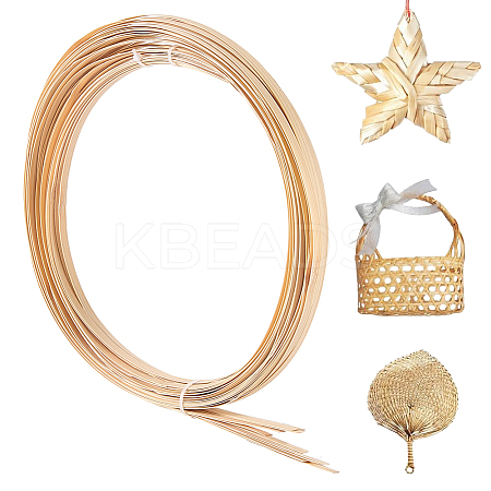 Flat Natural Bamboo Wicker Strips DIY-WH0591-586-1