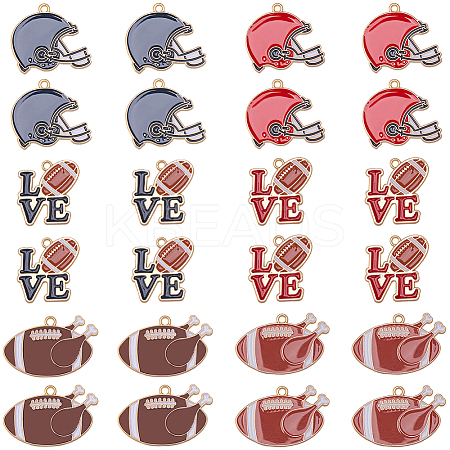 24Pcs 6 Style Alloy Enamel Pendants FIND-SC0009-07-1