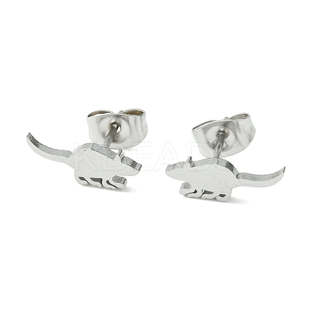 Non-Tarnish Cute Little Animal Theme 304 Stainless Steel Stud Earrings EJEW-B041-03I-P-1