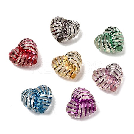 Spray Painted Transparent Acrylic Beads OACR-H054-15-1