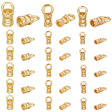 60Pcs 3 Style Brass Cord End FIND-PH0006-14-1