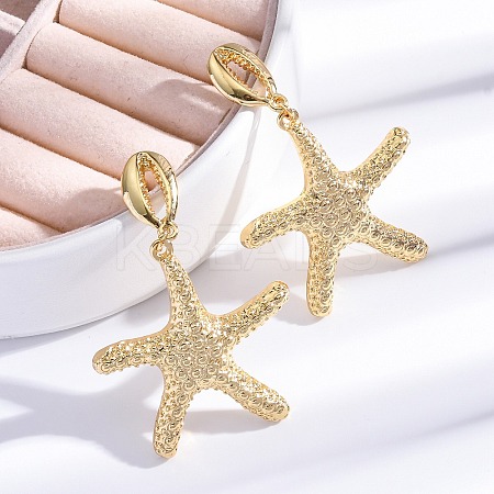 Rack Plating Brass Dangle Stud Earrings for Women EJEW-C125-23C-G-1