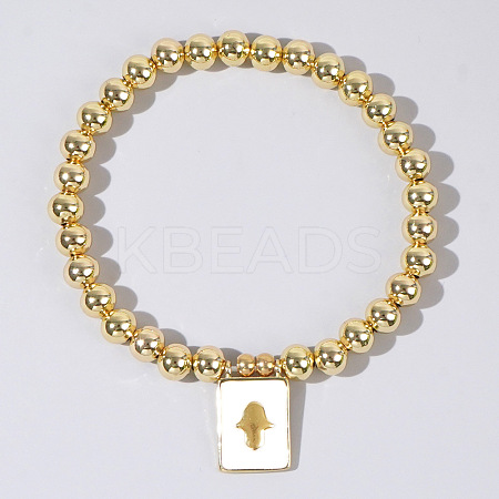 Personality Brass Round Bead Beaded Stretch Bracelets ST0339-8-1