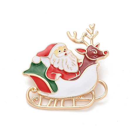 Santa Claus with Elk Enamel Pins LS-JEWB-H033-07D-KCG-1