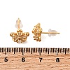 Brass Micro Pave Clear Cubic Zirconia Flower Stud Earrings EJEW-C158-17C-G-5