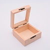 Square Unfinished Wooden Box LS-OBOX-WH0005-04-2