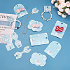 140Pcs 7 Styles Castle Theme Paper Hair Clip Display Cards CDIS-NB0001-38-3