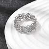 5Pcs 304 Stainless Steel Open Cuff Rings for Women RJEW-K313-02P-3