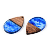 Transparent Resin & Walnut Wood Pendants RESI-N039-25B-2