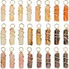 24Pcs 3 Styles Natural Topaz Jade & Plum Blossom Jasper & Jade Pendants FIND-FG0001-61-1