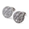 Non-Tarnish 201 Stainless Steel Flat Round Stud Earring Findings STAS-K259-19C-P-1
