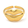 Ion Plating(IP) 304 Stainless Steel Lip Open Cuff Ring for Women X-RJEW-A043-20G-2