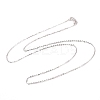 Anti-Tarnish Rhodium Plated 925 Sterling Silver Cable Chains Necklace for Women STER-I021-08B-P-1