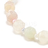 Natural Agate Round Beaded Stretch Bracelet with Glass Seed BJEW-JB08195-01-4