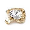 Real 18K Gold Plated Rack Plating Brass Micro Pave Clear Cubic Zirconia Pendants KK-C015-29G-06-2