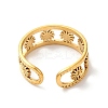 Ion Plating(IP) 304 Stainless Steel Flower Open Cuff Ring Finding STAS-K253-03G-2