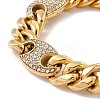 Crystal Rhinestone Oval Link Chains Bracelet BJEW-E107-05G-02-3