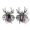 Dual-use Items Alloy Pave Jet Rhinestone Spider Brooch JEWB-C026-07C-AS-1