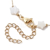316 Stainless Steel Paperclip Chain & Star Natural White Shell Link Necklaces NJEW-JN05034-5
