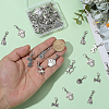 55Pcs 11 Styles Tibetan Style Alloy Kitten Dog Pendant Decorations HJEW-PH02309-3