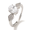 Brass Micro Pave Cubic Zirconia Rings for Women RJEW-E295-43P-1