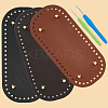 3Pcs 3 Colors Oval PU Leather Knitting Crochet Bags Nail Bottom Shaper Pad DIY-CL0002-16-6